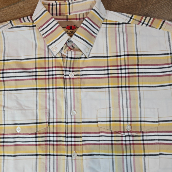 Larry Mahan Cowboy Collection Shirt Mens M Plaid Short Sleeve Western Button Up - Picture 2 of 7